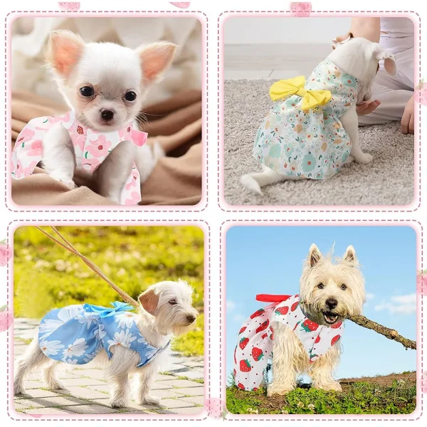 Floral Princess Dress for Dogs Spring Summer Puppy Dresses 5