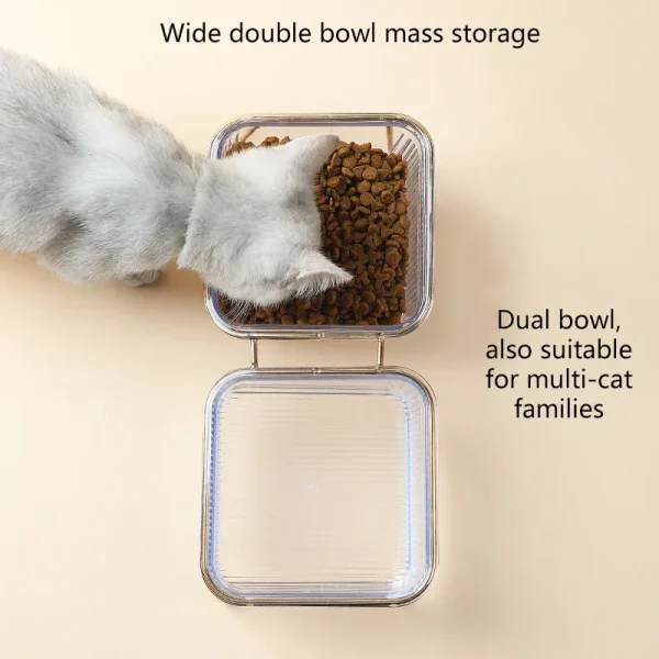 Pet bowl Transparent high foot cat bowl Drink water 2