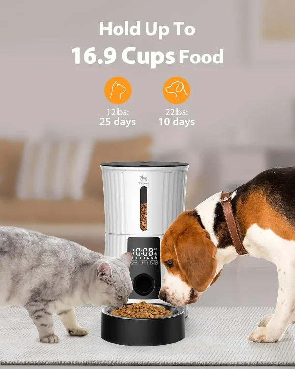 4L Dog Automatic Feeder with Voice Timing Stainless Steel Bowl 2