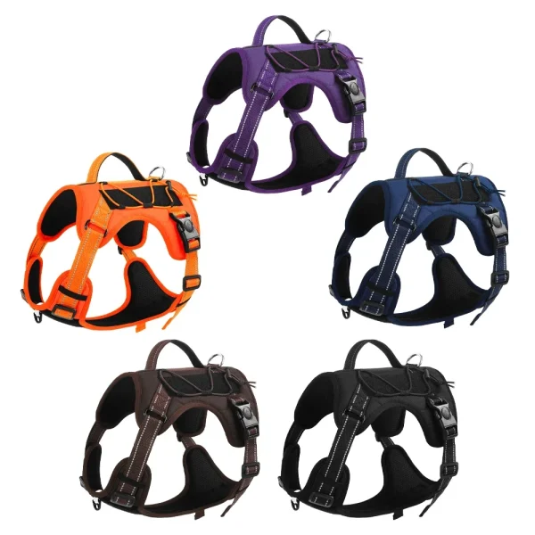 Pet Harness Multi Functional Nylon Reflective Dog Harness 5