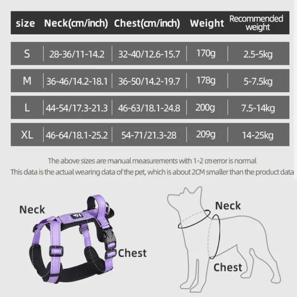 Anti-Escape Dog Harness with Handle Reflective Nylon 6