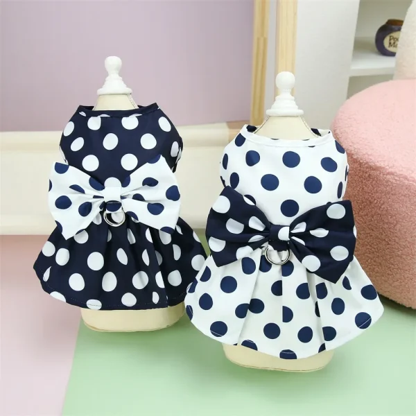 Lovely Dot Pattern Dog Dress for Female Pet Cat Puppy Princess Wedding Party Skirt 1