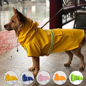 Reflective Pet Windproof Rainproof Hooded Raincoat for Dog 1