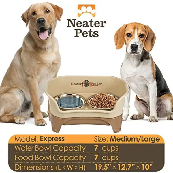 Non-Tip Dog Feeding Station Mess-Proof Elevated 5