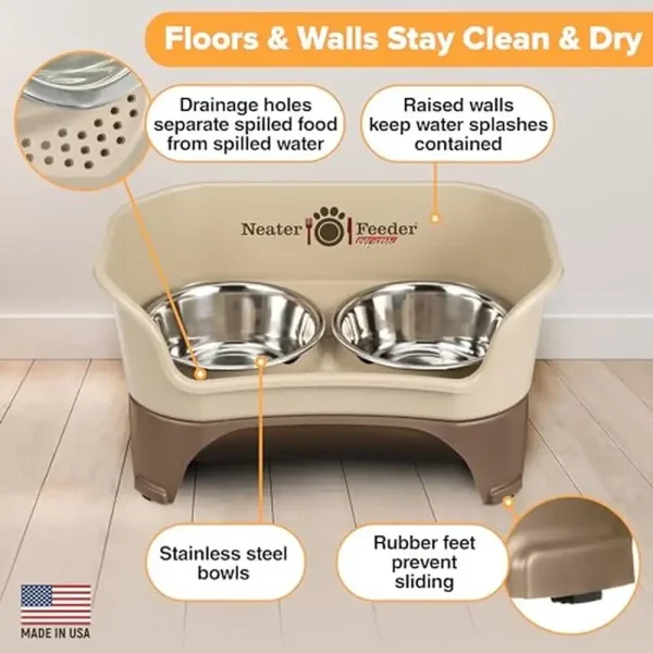 Non-Tip Dog Feeding Station Mess-Proof Elevated 4