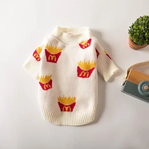 Soft Cotton Sweater for Pets, Cute French Fries Printed 1