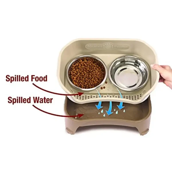 Non-Tip Dog Feeding Station Mess-Proof Elevated 3