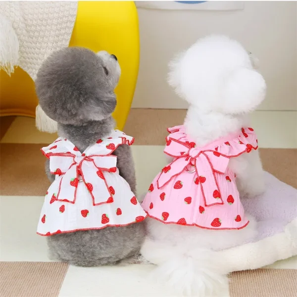 Strawberry Pattern Summer Dress for Dog Pet Clothing 3