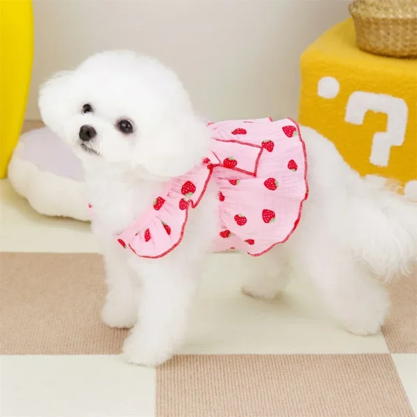 Strawberry Pattern Summer Dress for Dog Pet Clothing 5