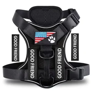 Reflective Dog Vest Harness With 5PCS Patches, Adjustable Soft Oxford Pet Harness 1