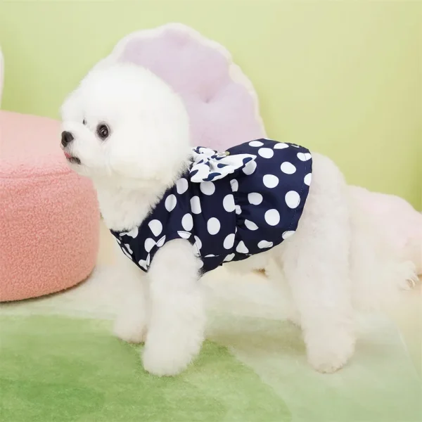 Lovely Dot Pattern Dog Dress for Female Pet Cat Puppy Princess Wedding Party Skirt 4