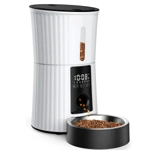 4L Dog Automatic Feeder with Voice Timing Stainless Steel Bowl 1