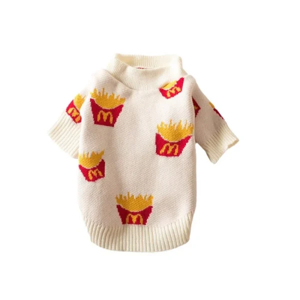 Soft Cotton Sweater for Pets, Cute French Fries Printed 3