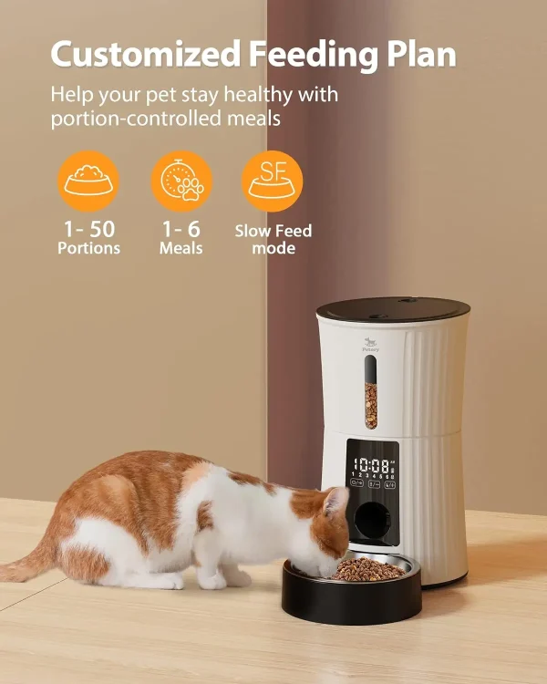 4L Dog Automatic Feeder with Voice Timing Stainless Steel Bowl 3