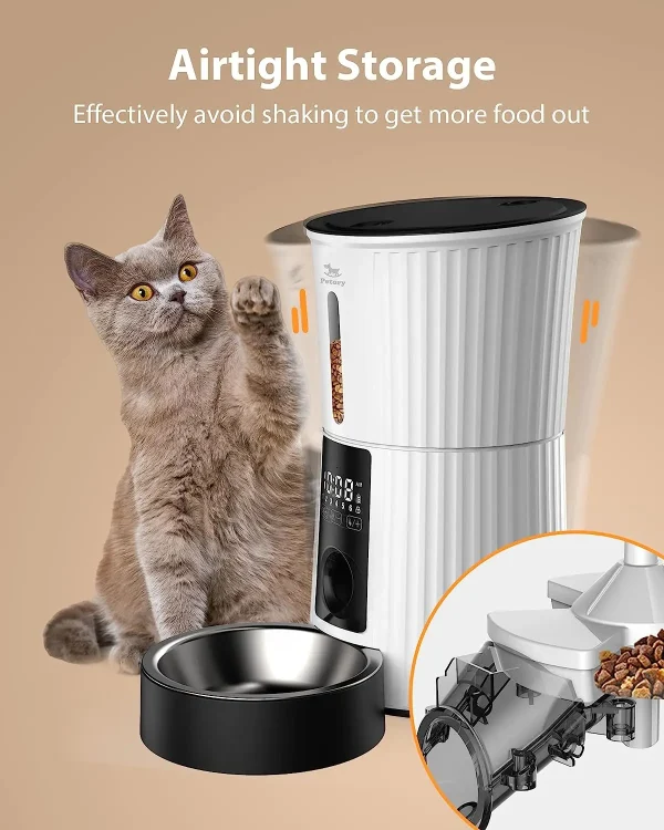 4L Dog Automatic Feeder with Voice Timing Stainless Steel Bowl 4