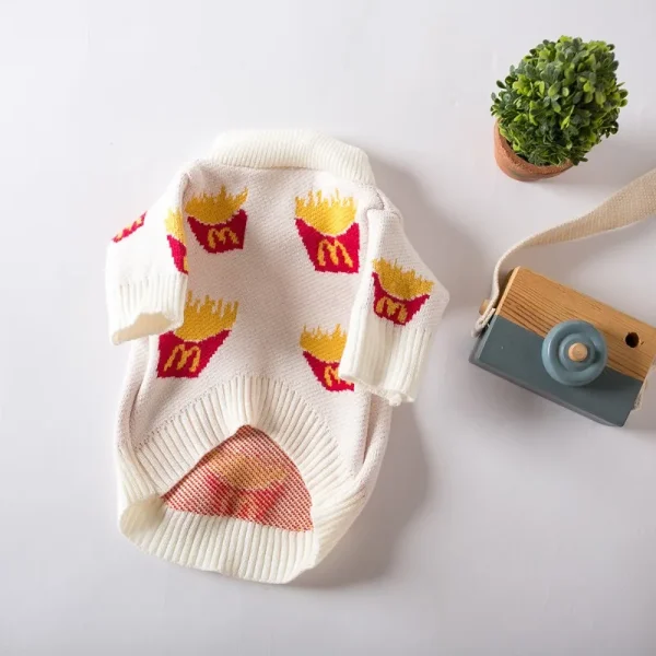 Soft Cotton Sweater for Pets, Cute French Fries Printed 2