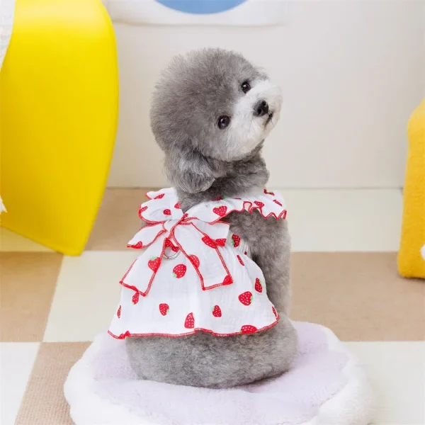 Strawberry Pattern Summer Dress for Dog Pet Clothing 4