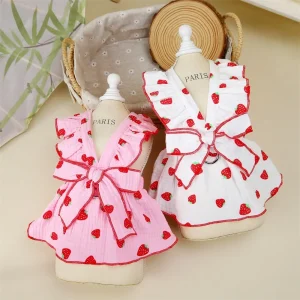 Strawberry Pattern Summer Dress for Dog Pet Clothing 1