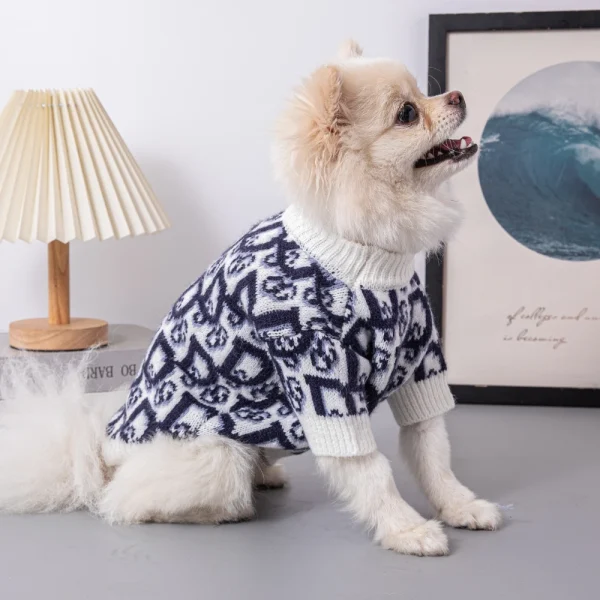 Autumn and Winter Luxury Pet Sweater High Elastic Double Layer Warm 2