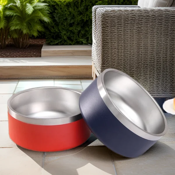 Stainless Steel Pet Dog Bowl Cat Bowl, 304 Stainless Steel, Double Vacuum, Non-slip Base Design, Luxury Pet Bowl, Wholesale 2