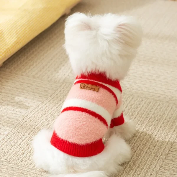 Striped Winter Dog Clothes Thickened Warm Sweater 5